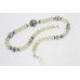 Necklace 925 Sterling Silver beads green chalcedony stone P 346